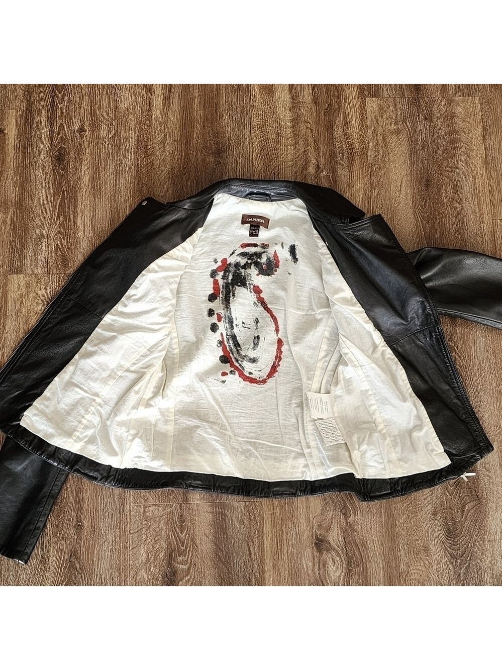 Danier Black Leather Biker Jacket #1814 - Picture 12 of 15